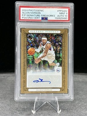 SUPER RARE Allen Iverson Auto #/5 Auto 10, PSA 9. Pop 1, 0 Higher 