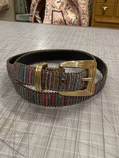 80s Elite Belt Stripe Foil Glitter Gold Rock n Roll Size Medium Fits 28-32  