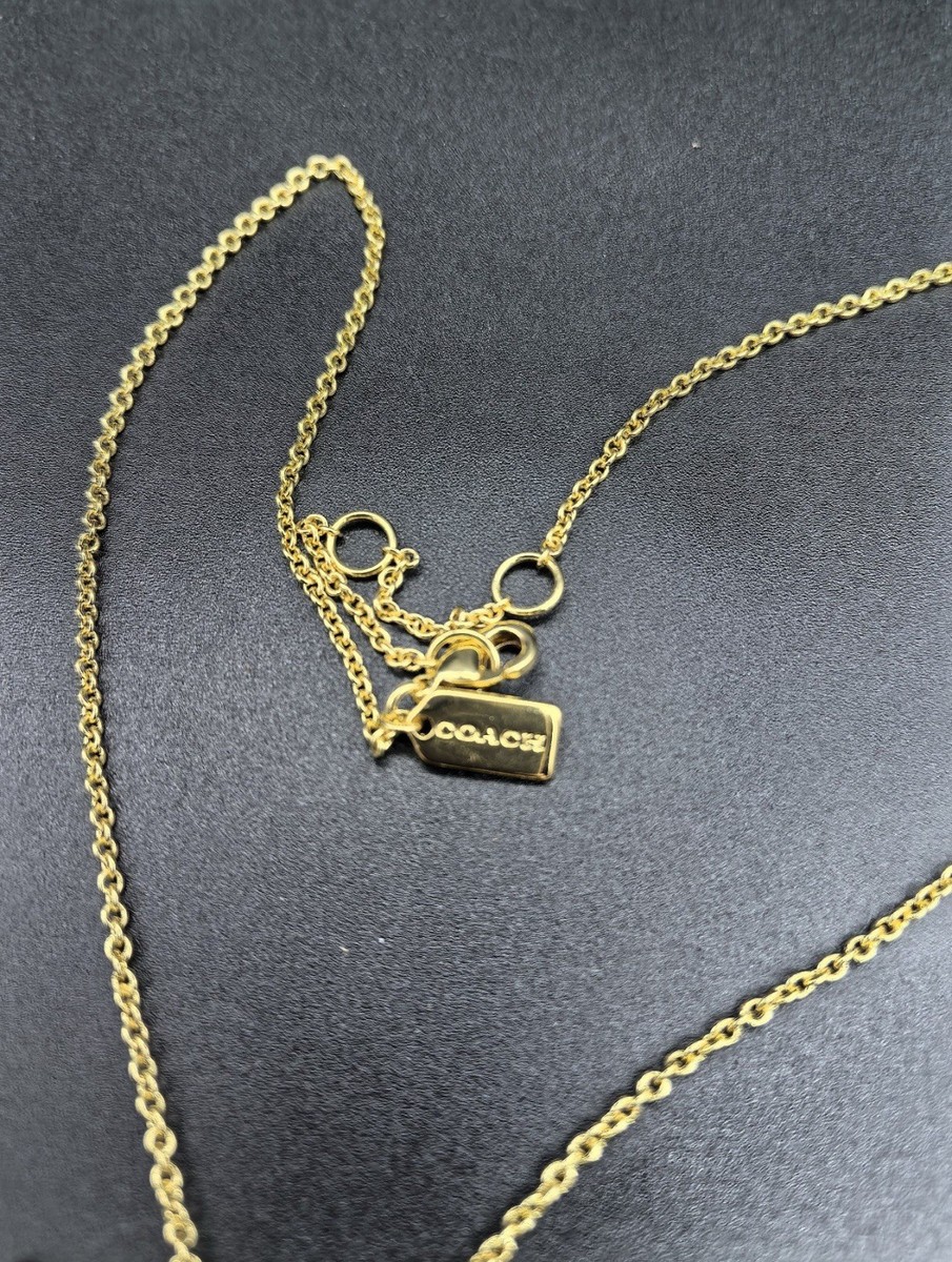 Coach X Peanuts Snoopy And Woodstock Pendant Necklace CCA48 Gold