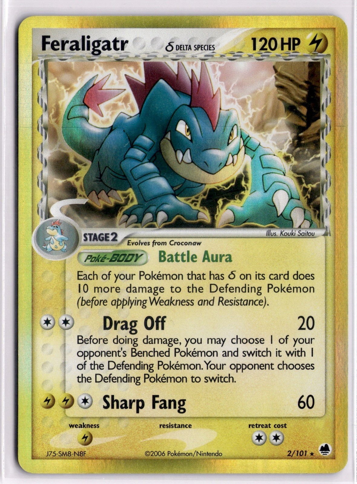 Feraligatr 2/101 Holo Rare Dragon Frontiers Pokemon Near Mint
