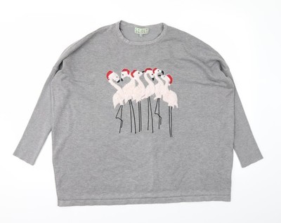 Seint Damen Pullover Pulli grau Größe M