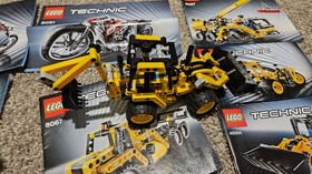 Lego Technic Pieces Lot, and 8051 Motorbike, 42004 Backhoe Loader