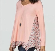 Matilda Jane Swing Top Sz XL Peach Floral Sing It Out Long Sleeve