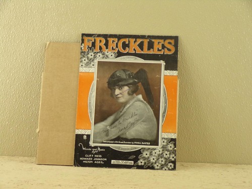 Freckles 1919 NORA BAYES Vintage Sheet Music AUTOGRAPHED SIGNED READ