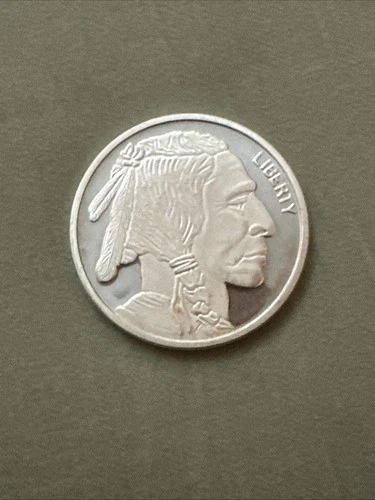 Indian Head/Buffalo Nickel  1 oz  .999 Fine  Silver Bullion Proof