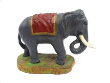 Holzschnitzerei Wolfgang Kaden Tier Figur Holz Elefant Volkskunst Erzgebirge