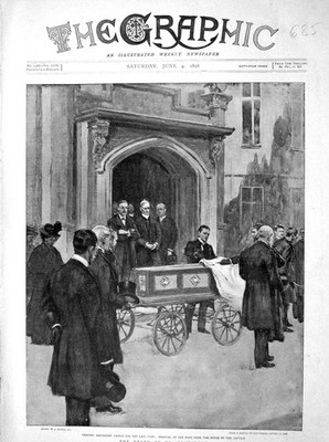 Original Old Antique Print 1898 Death Mr Gladstone Hawarden Westminster Funeral