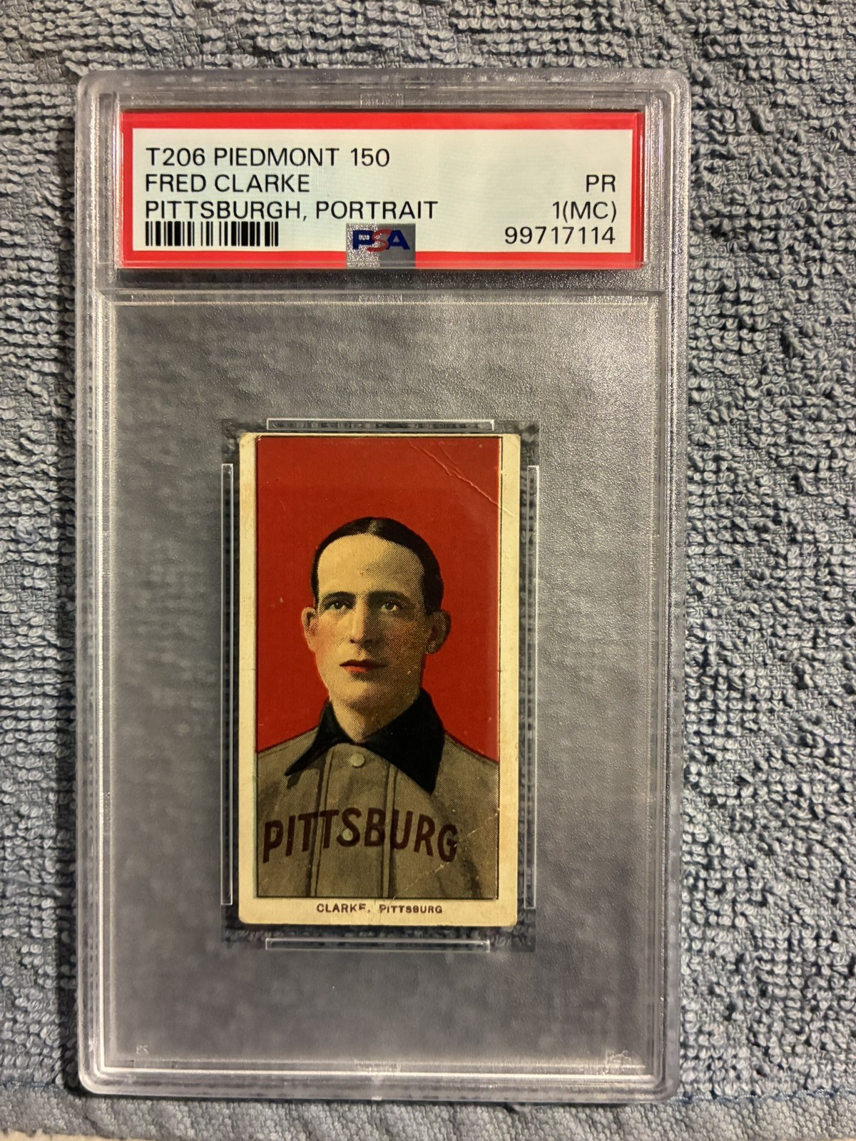 1909 T206 Fred Clarke Portrait PSA 1 MC Piedmont  