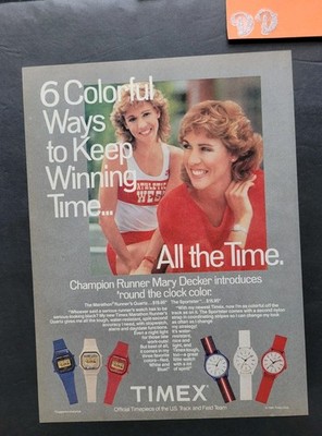 Mary Decker Timex Watches Promo Print Advertisement 1984
