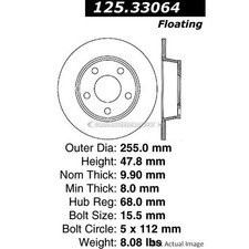 Centric Rear Brake Rotor Disc For Audi A6 Allroad Quattro Centric Rear Brake Rotor Disc For Audi A6 Allroad Quattro