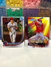 Mike Trout 2025 Bowman Chrome Mojo Refractor Meteoric Rise + Mojo base Angels 