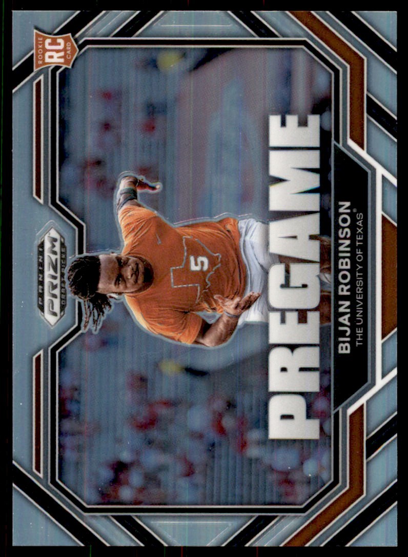 2023 Panini Prizm Draft Picks Pregame Prizm Bijan Robinson Texas Longhorns