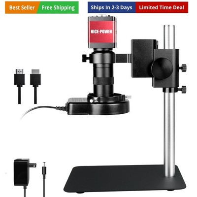 Digital Microscope with Metal Base, 13MP 1080P HDMI VGA Industrial Microscope...