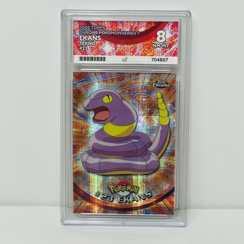 2000 Pokemon Topps Chrome Series 1 Ekans 23 Tekno ACE 8 (not PSA)