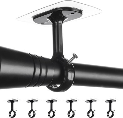 Gardinenstangenhalter ohne Bohren Schwarz 25-32mm tragfähig bis 9kg