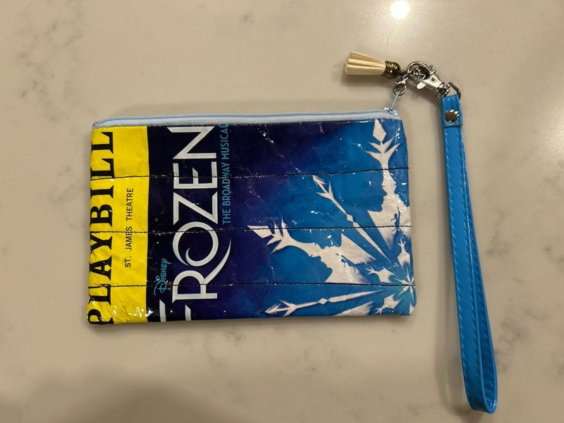 New Broadway Pouches by June FROZEN Playbill Zippered Make Up Bag * Original 