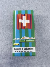 Vintage Holidays In Switzerland Rail Alpine Postal Motor Coach Map Brochure