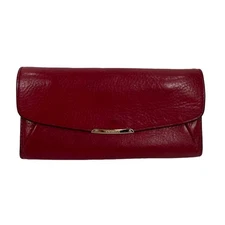 Coach Red Madison Leather Slim Envelope Fold Over Wallet