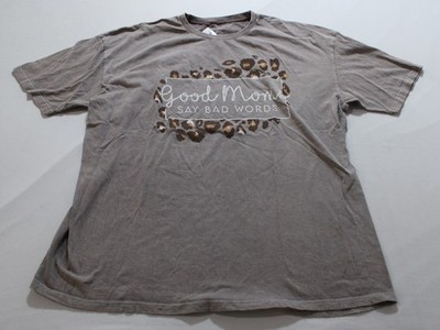 Maurices Women's Plus Good Moms Say Bad Words S/S T-Shirt LB3 Brown Size 1X