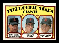 1972 Topps #232 Chris Arnold/Jim Barr/Dave Rader Giants Rookies EX/EX+ X3702002