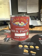 General Finishes Water Based Milk Paint, 1 Quart, Snow White