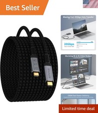 20ft USB-C High-Speed Data Transfer Cable, 20Gbps  100W Fast Charging