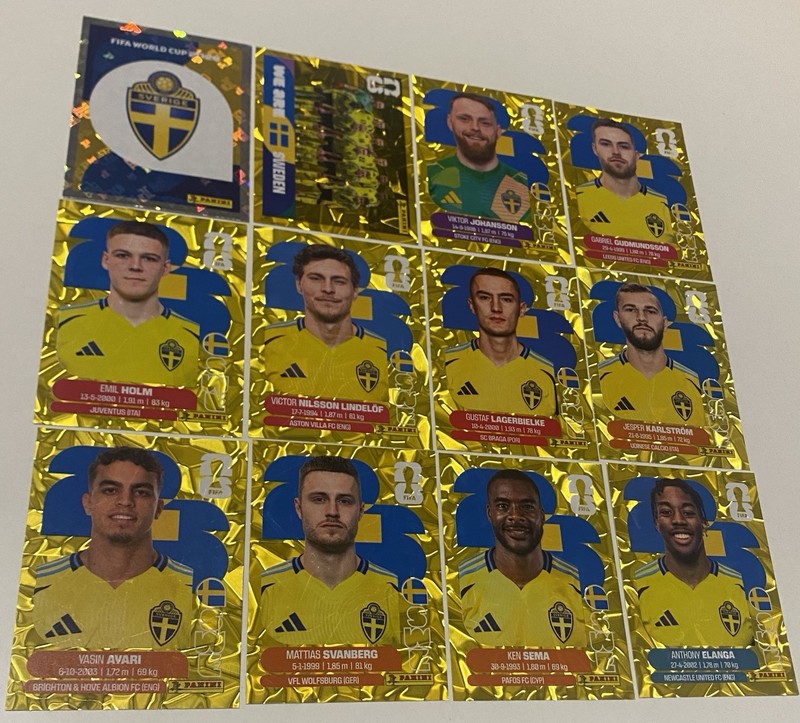 12x Sweden Gold Crumple Online Exclusive Set 2026 World Cup Panini