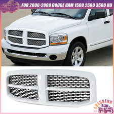 For 2006-2008 Dodge Ram 1500 2500 3500 Laramie Bright White Grille W Black Mesh