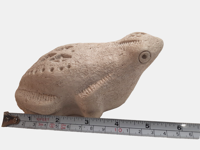 FLAVIA MONTELUPO ITALY 陶器 カエルの置物 VTG-Flavia Montelupo-Unglazed Ceramic Frog figurine-Aldo Londi