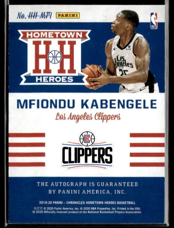 L30,099 - 2019-20 Panini Chronicles Hometown Heroes Auto #24 M. Kabengele /99 - Image 2 of 2