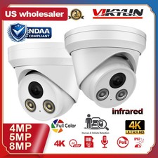 Vikylin 4K 8MP 5MP 4MP IP Camera Full Color / IR POE with audio onvif Outdoor US