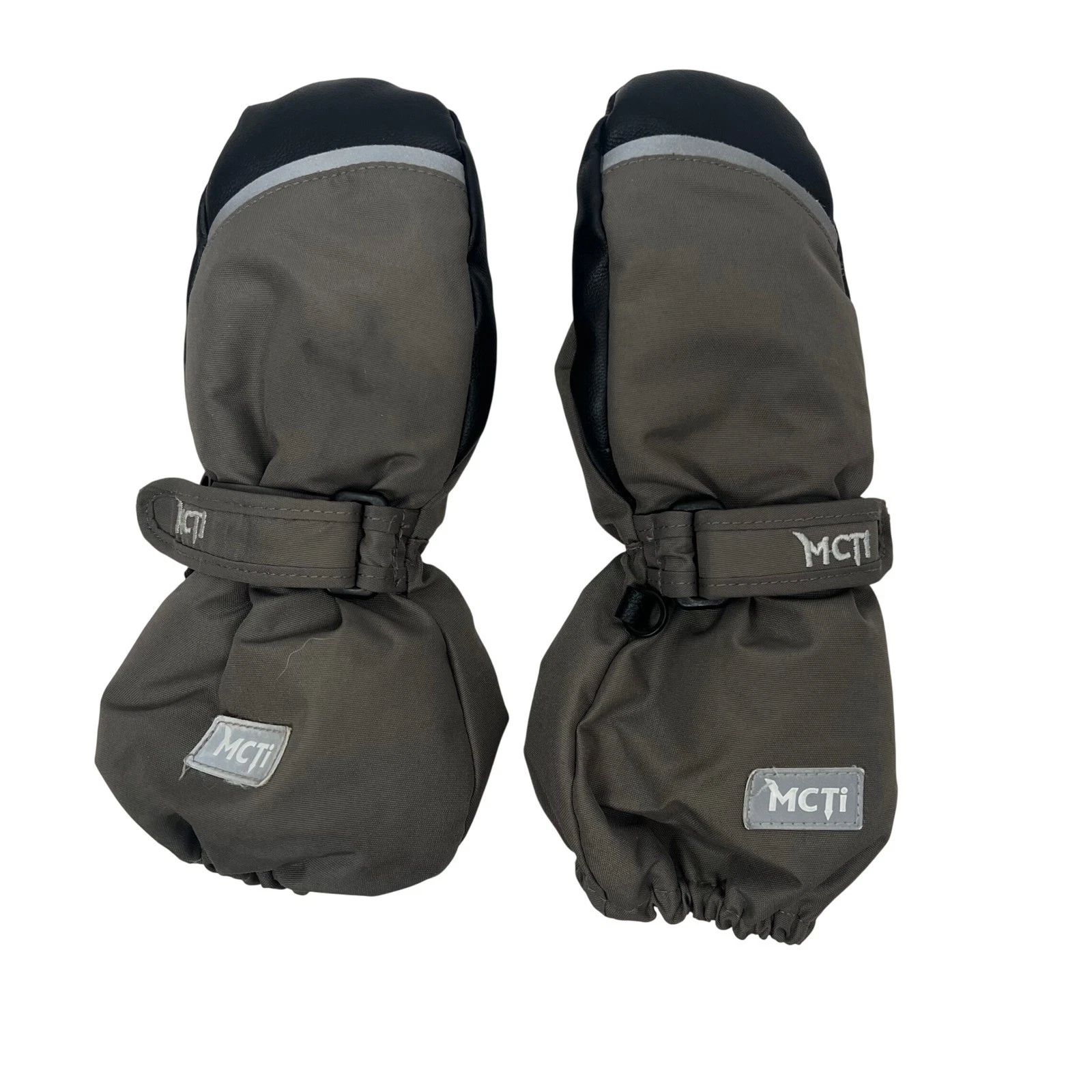MCTi Kids Winter Mittens Size 2 Gray Black Waterproof Insulated Warm