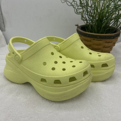 CROCS Women's Classic Bae Clogs F Yellow PLATFORM Shoes Ankle Strap Size 6