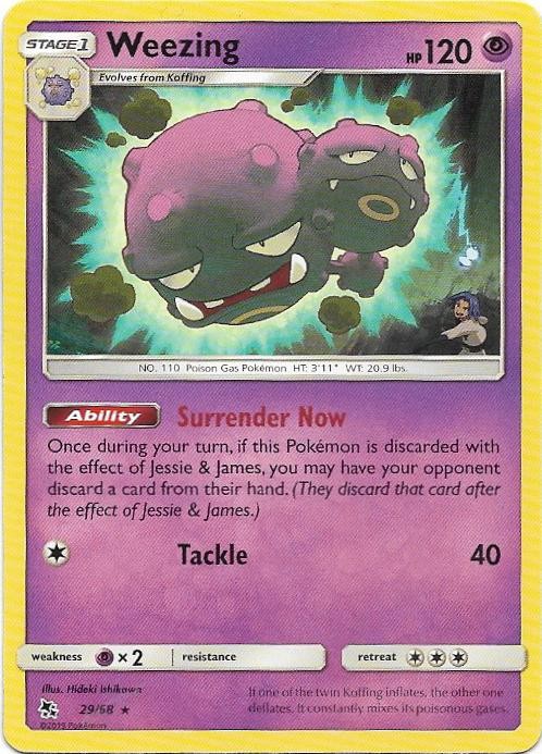 Weezing 29/68 Rare Hidden Fates Pokemon Near Mint