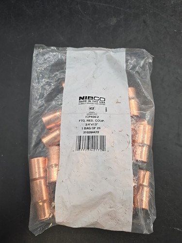 NIBCO ICP600-2 3/4X1/2 FTG. Reducer,Wrot Copper,3/4"x1/2" ( Bag Of 25 )