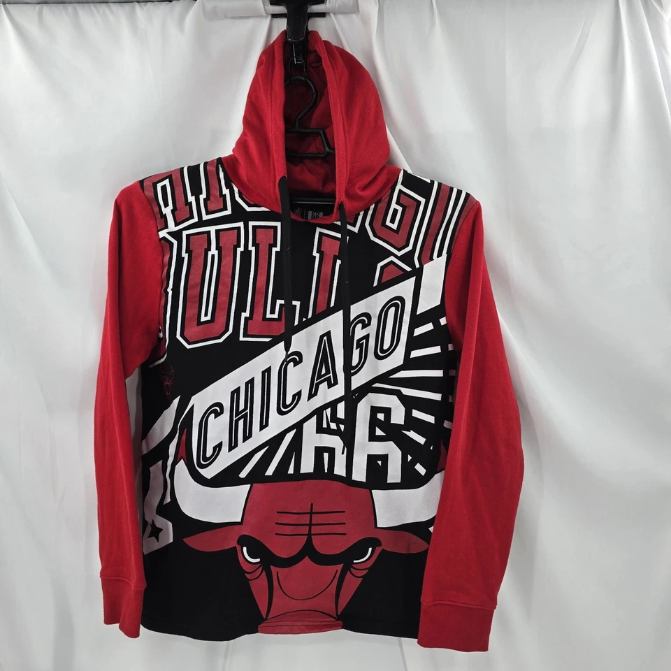UNK NBA Retro Chicago Bulls 66 Long Sleeve Hooded Shirt Men's Size L Red Black - Image 2 of 4