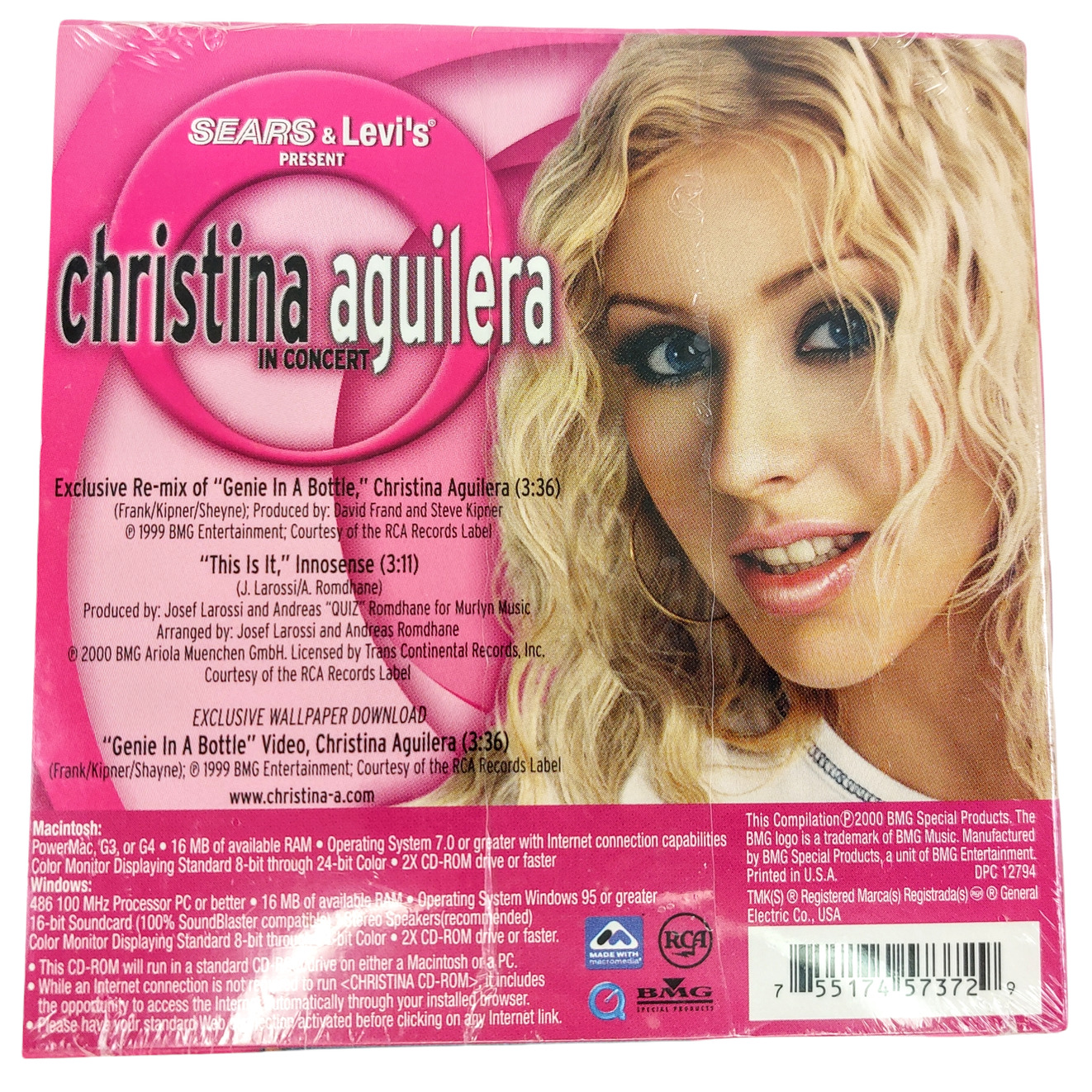Christina Aguilera Sears Levi's Genie in a Bottle Promo CD 1 New