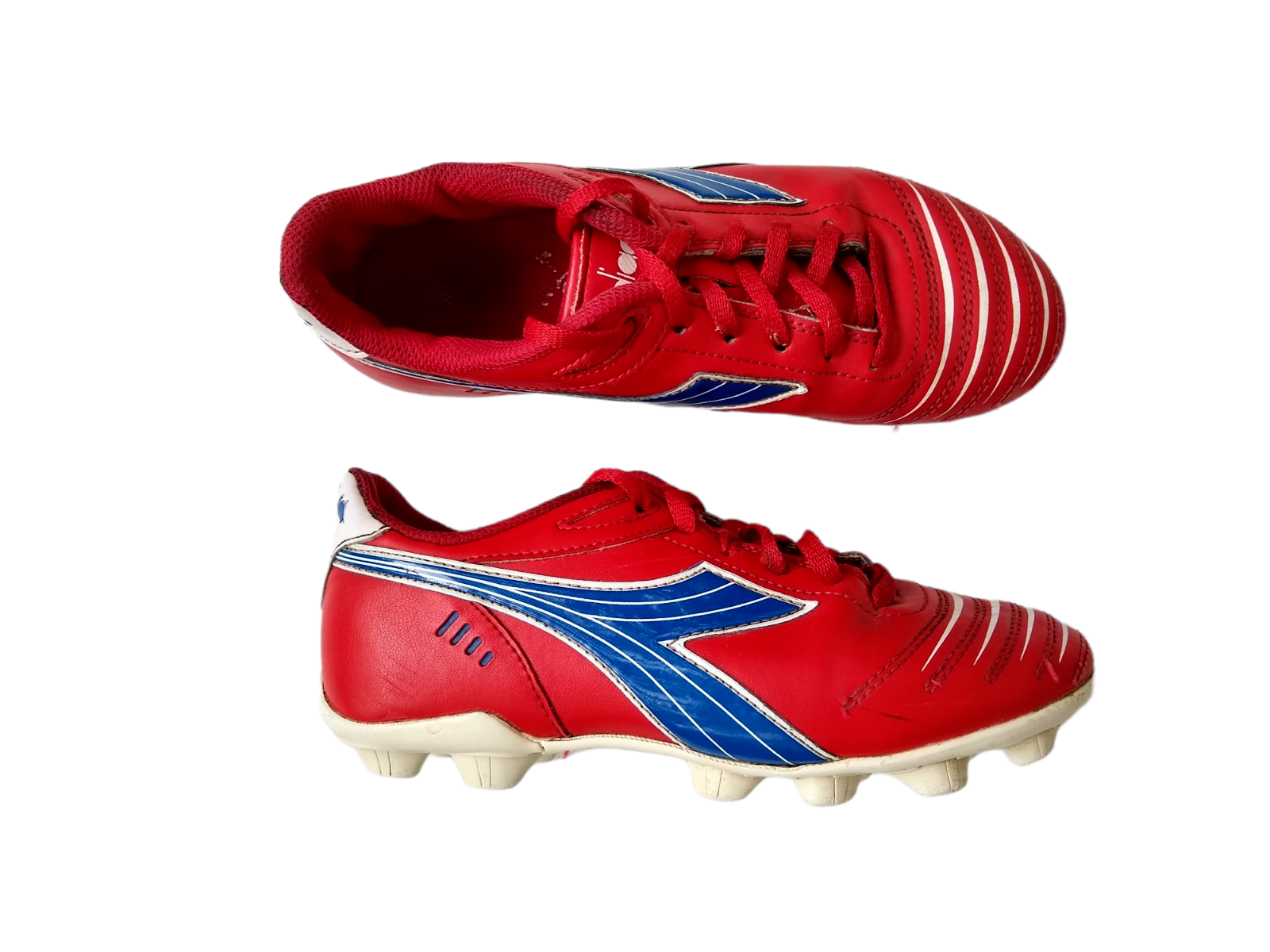 Diadora Cattura MD JR Youth Soccer Cleats Red / White Cleats Size 5 eBay