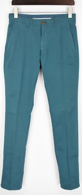 MASSIMO DUTTI Slim Fit Hose Herren US 30 Chino Zip Fly Taschen Stretch