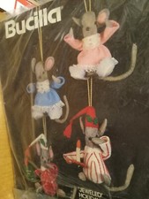 Bucilla, Bedtime Mice, Jeweled Holiday Ornament Kit New
