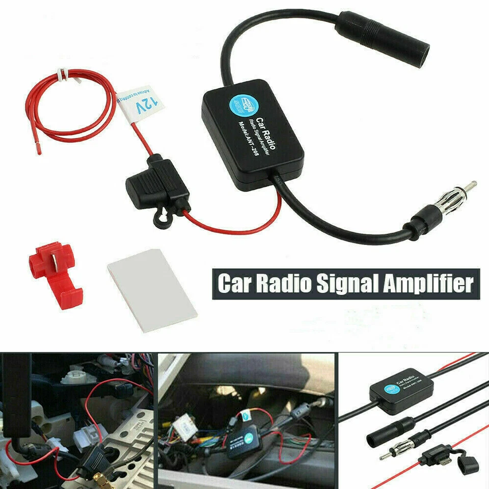 Antenna Signal Amplifier Booster 12V Universal Automobile Car FM/AM Radio Stereo - Image 3 of 4
