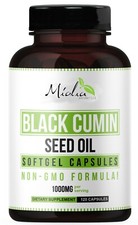 Black Cumin Seed Oil 120 Capsules Rich in Omega 3, 6, 9 Essential Fatty Acids