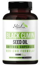 Black Cumin Seed Oil 120 Capsules Rich in Omega 3, 6, 9 Essential Fatty Acids