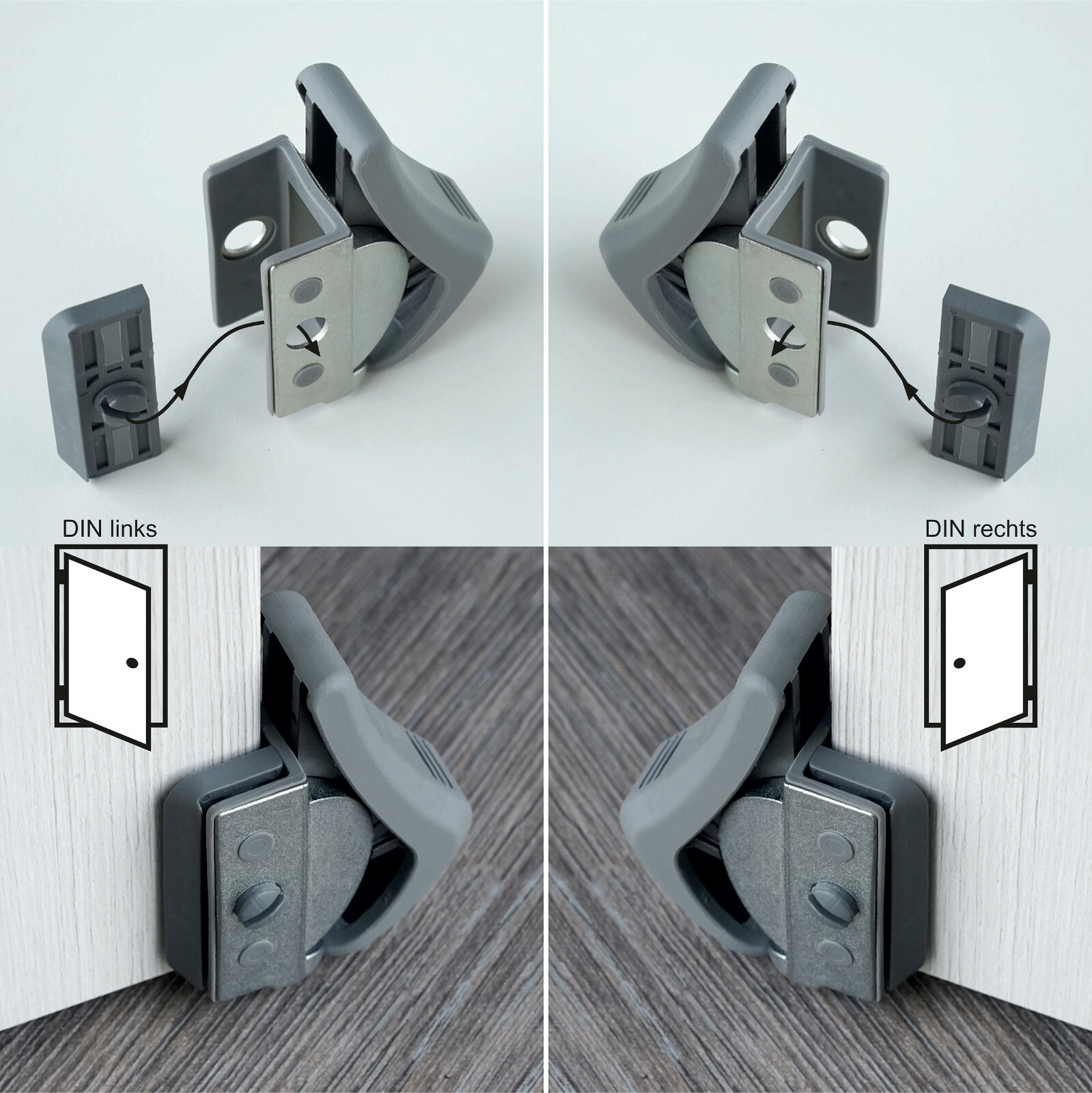 ClipFlix Mini Türstopper - Made In Germany, Ohne Bohren!