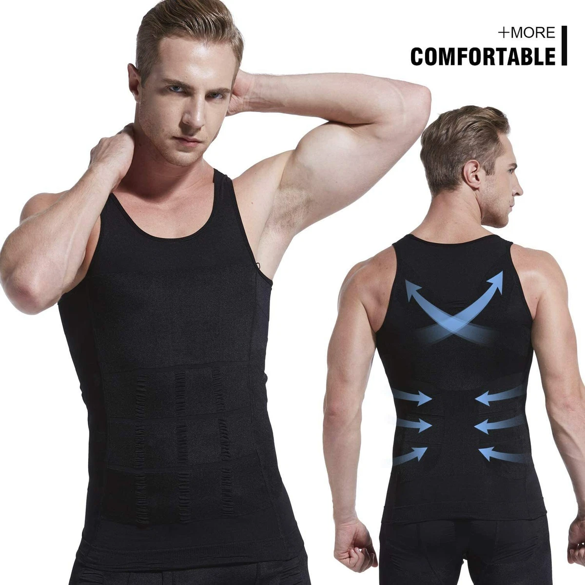 Buy HOTER Men's Body Shaper Slimming Vest, Men's Elastic Sculpting