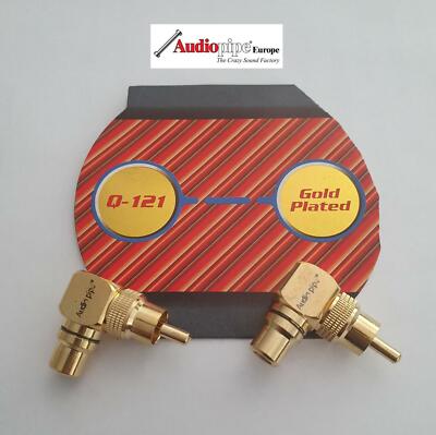 AUDIOPIPE 2 X Cinch Winkeladapter 90°Winkel RCA Chinch Stecker Adapter 