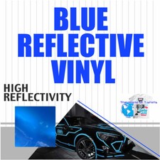 Reflective Car Vinyl Wrap Sticker Decal Graphic Sign Adhesive Sheet Film 24 BLUE