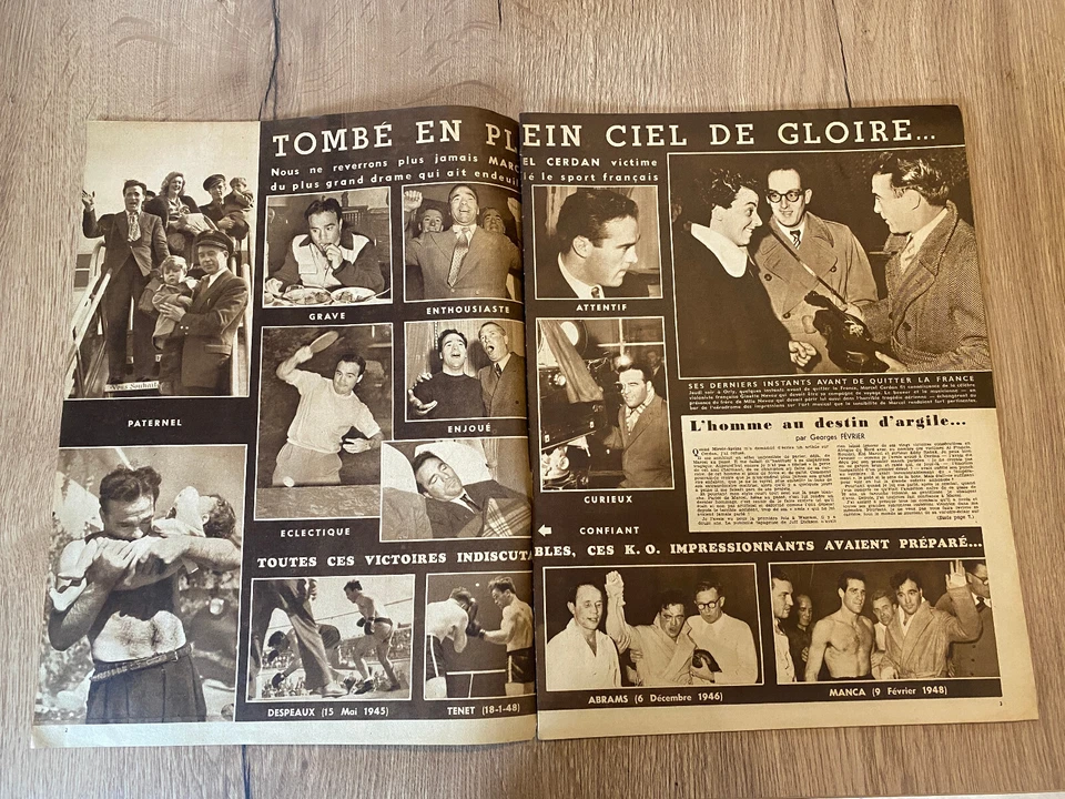 Magazine MIROIR SPRINT N° 177 . 31 octobre 1949 . Mort Marcel CERDAN - Photo 2/3