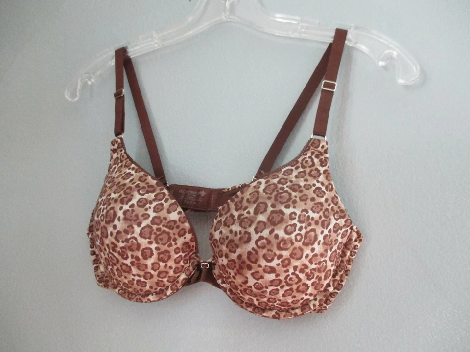 Sujetador push-up con aros estampado animal marrón talla 34 C Lily of France para mujer Foto 3 de 4