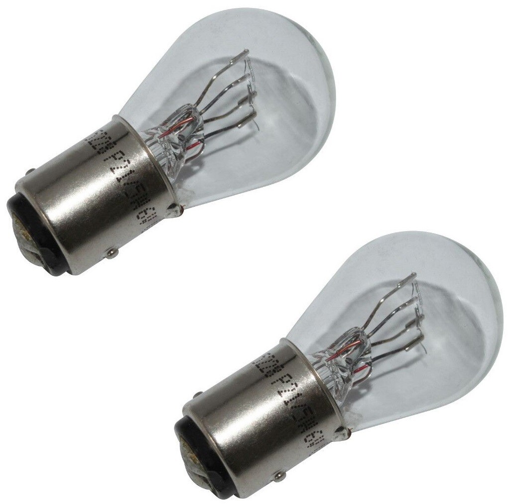 2x 12V 21/5W BAY15D Bulbs - For Car & Motorcycle Brake/Tail Lights & Turn Signals